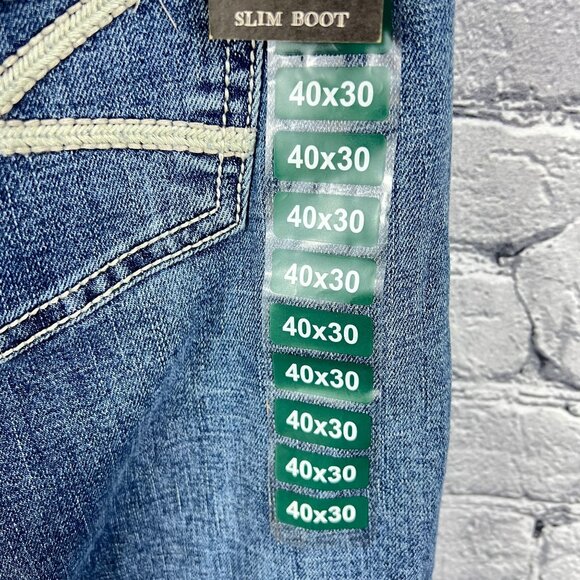 TK Axel Slim Boot Cut Denim Jeans Stretch Blue Men's size 40x30 Western - Picture 6 of 13